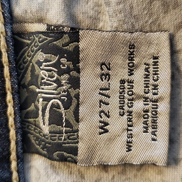 Silver Mid Rise Broken In Double S Pocket Distressed Jeans Western Suki Rodeo - Picture 5 of 16
